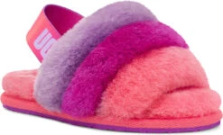 UGG Toddlers Fluff Yeah Slide -Ugg ugg toddlers fluff yeah slide pink purple rainbow 1120073t pprb 95299.1651776272