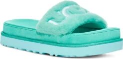 UGG Women's Laton Fur Slide -Ugg ugg womens laton fur slide tide pool 1111236 tdp 85226.1646258758