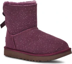 UGG Women's Mini Bailey Bow Metallic Spots -Ugg ugg womens mini bailey bow metallic spots pinot noir 1134135 pnr 74628.1666877473